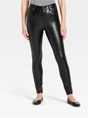 Universal Thread Black Faux Leather Skinny Pants size 12R